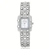S1c6ef54d1362447d9ba8ba0c2966a3aaS.webp 2026 Fashion Luxury Square Black White Rhinestone Digital Square Alloy Dial Quartz Women's Watch