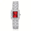 S212240d268af41bea20a593def470f2d3.webp 2026 Fashion Luxury Square Black White Rhinestone Digital Square Alloy Dial Quartz Women's Watch