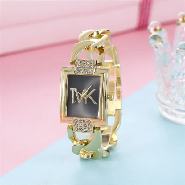 S41034d5a0f0c4e82b167daa748970a56s.webp UTHAI Watch Women Square Diamond Inlaid Square Light Luxury Fashion Quartz Watches Metal Female Bracelet Wristwatch Girl Clock