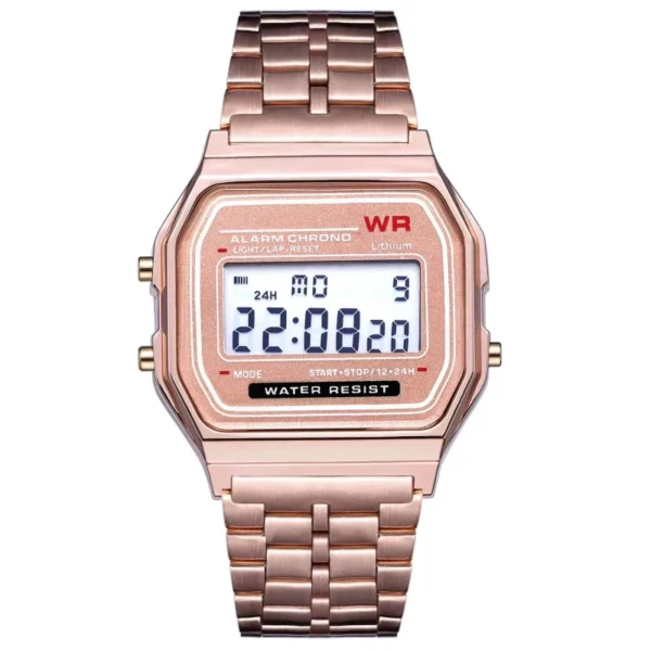 S47ab04669b3946f797869224ebdfca42e.webp Retro Gold Digital Watch – Timeless Everyday Style