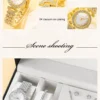6PCS Set Luxury Watch Women Ring Necklace Earring Rhinestone Fashion Wristwatch Casual Ladies Watches Bracelet Set Clock