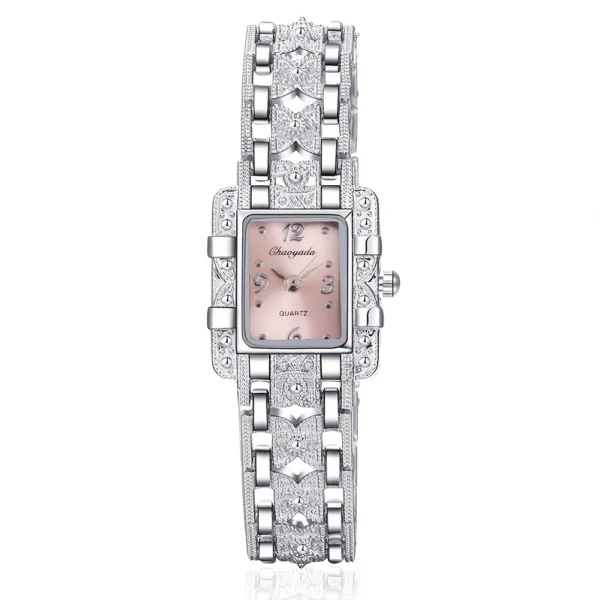 S7c385fb80be34e6ab66594b72fe26b42z.webp 2026 Fashion Luxury Square Black White Rhinestone Digital Square Alloy Dial Quartz Women's Watch