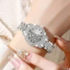 2Pcs/Set Unisex Jewelry Watches Women's Wristwatch Accessories Silver Fashion Business Elegant Classic Exquisite Retro Light Luxury Rhinestone Luxury Bracelet Watch Set Y2K Suitable for Daily Outfits, Travel, Perfect Holiday Gift