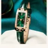 1 pcs Relógios das mulheres Moda Square Ladies Quartz Watch Bracelet Set Dial Verde Simples Couro Luxo Mulheres Relógios