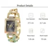 Sef94a0c81ae547129a870673cdb3ec98X.webp UTHAI Watch Women Square Diamond Inlaid Square Light Luxury Fashion Quartz Watches Metal Female Bracelet Wristwatch Girl Clock