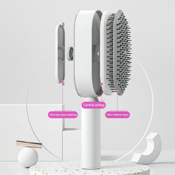 Self-Cleaning Hair Brush – One-Press Hair Release