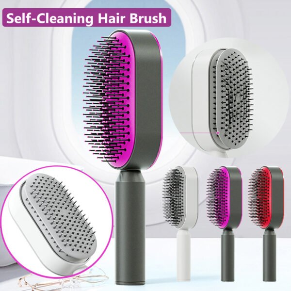 Self-Cleaning Hair Brush – One-Press Hair Release